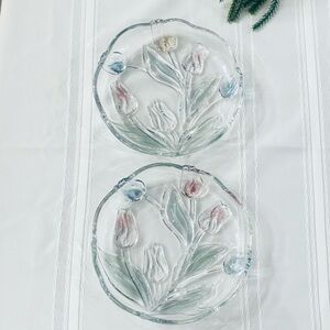Mikasa Tivoli Tulip Crystal Serving Plates • set of 2